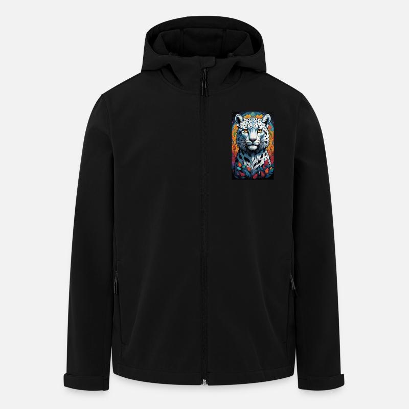 Léopard des neiges | Léopard | Prédateur - Veste softshell homme en polyester recyclé Stanley/Stella - noir