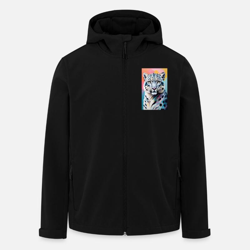 Léopard des neiges | Léopard | Prédateur - Veste softshell homme en polyester recyclé Stanley/Stella - noir