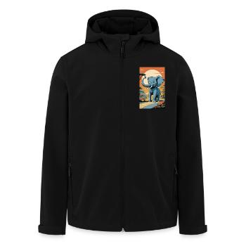 Éléphant | Animal sauvage | Afrique | Motifs pour enfants - Veste softshell homme en polyester recyclé Stanley/Stella - noir - Devant - AI Model Male 185 light (185cm)