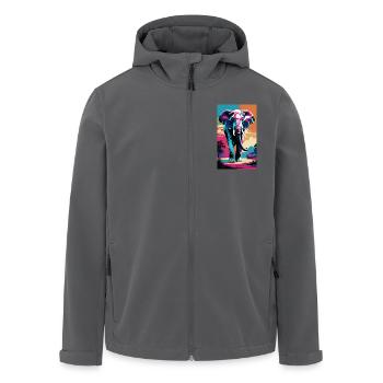 Éléphant | Animal sauvage | Afrique | Motifs pour enfants - Veste softshell homme en polyester recyclé Stanley/Stella - noir - Devant - AI Model Male 185 light (185cm)