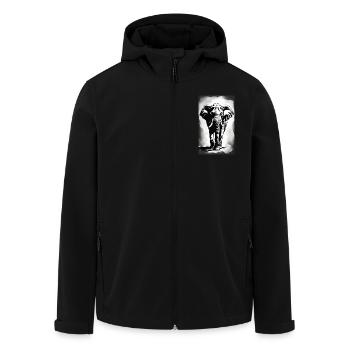 Éléphant | Animal sauvage | Afrique | Motifs pour enfants - Veste softshell homme en polyester recyclé Stanley/Stella - noir - Devant - AI Model Male 185 light (185cm)