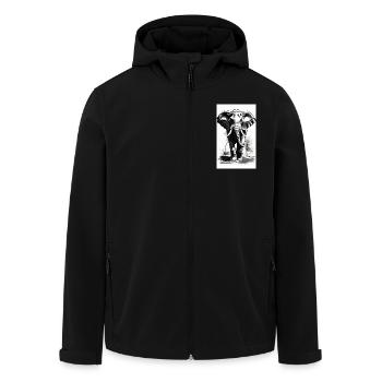 Elephant | Wild Animal | Africa | Children's motifs - Men’s Recycled Softshell Jacket by Stanley/Stella - black - Front - AI Model Male 185 light (185cm)