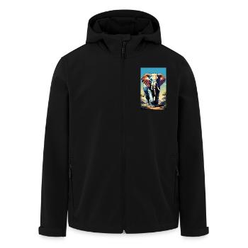Éléphant | Animal sauvage | Afrique | Motifs pour enfants - Veste softshell homme en polyester recyclé Stanley/Stella - noir - Devant - AI Model Male 185 light (185cm)