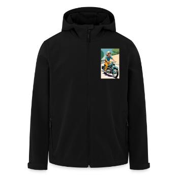 Motorcycle | Biker | Motorcyclist - Men’s Recycled Softshell Jacket by Stanley/Stella - black - Front - AI Model Male 185 light (185cm)