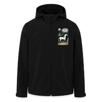 Cheval | Équitation | Animaux | Monture | Coloré - Veste softshell homme en polyester recyclé Stanley/Stella - noir - Devant - AI Model Male 185 light (185cm)