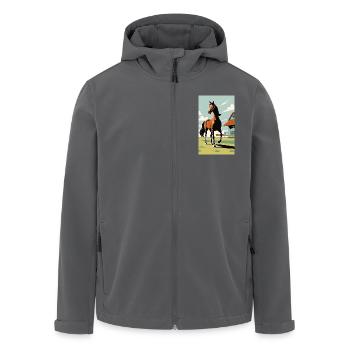 Cheval | Équitation | Animaux | Monture | Coloré - Veste softshell homme en polyester recyclé Stanley/Stella - noir - Devant - AI Model Male 185 light (185cm)
