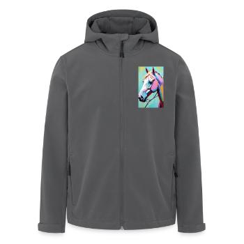 Cheval | Équitation | Animaux | Monture | Coloré - Veste softshell homme en polyester recyclé Stanley/Stella - noir - Devant - AI Model Male 185 light (185cm)