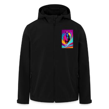 Cheval | Équitation | Animaux | Monture | Coloré - Veste softshell homme en polyester recyclé Stanley/Stella - noir - Devant - AI Model Male 185 light (185cm)