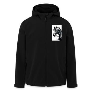 Pferd | reiten | Tier | Reittier | Bunt - Recycelte Männer Softshell-Jacke von Stanley/Stella - Schwarz - Vorne - AI Model Male 185 light (185cm)