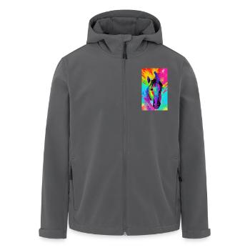Cheval | Équitation | Animaux | Monture | Coloré - Veste softshell homme en polyester recyclé Stanley/Stella - noir - Devant - AI Model Male 185 light (185cm)