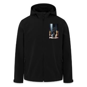 Schach | Schachfigur | Schachspieler - Recycelte Männer Softshell-Jacke von Stanley/Stella - Schwarz - Vorne - AI Model Male 185 light (185cm)