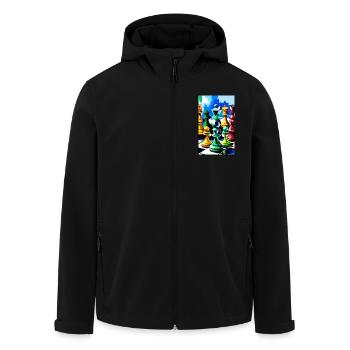Schach | Schachfigur | Schachspieler - Recycelte Männer Softshell-Jacke von Stanley/Stella - Schwarz - Vorne - AI Model Male 185 light (185cm)
