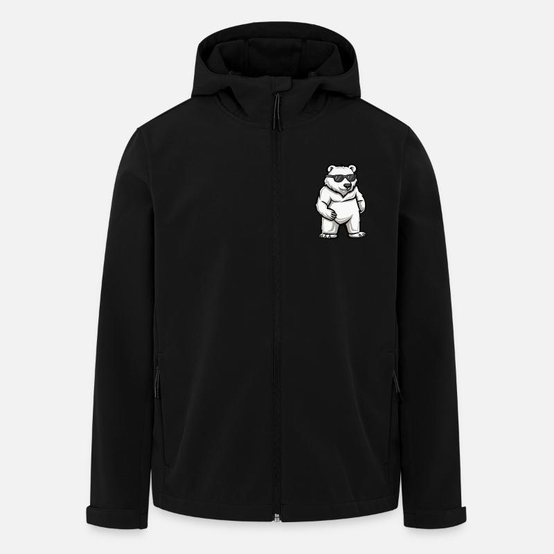 Eisbär Cool Comic - Recycelte Männer Softshell-Jacke von Stanley/Stella - Schwarz