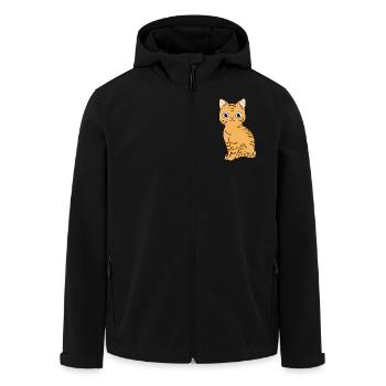 Tabby Cat - Men’s Recycled Softshell Jacket by Stanley/Stella - black - Front - AI Model Male 185 light (185cm)