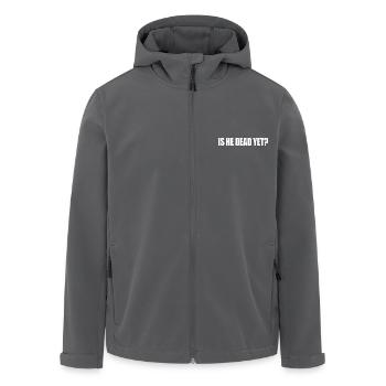 is he dead yet - Men’s Recycled Softshell Jacket by Stanley/Stella - anthracite - Front - AI Model Male 185 light (185cm)