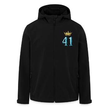 41 Zahl Krone - Recycelte Männer Softshell-Jacke von Stanley/Stella - Schwarz - Vorne - AI Model Male 185 light (185cm)