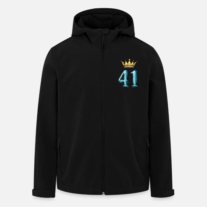 41 Zahl Krone - Recycelte Männer Softshell-Jacke von Stanley/Stella - Schwarz