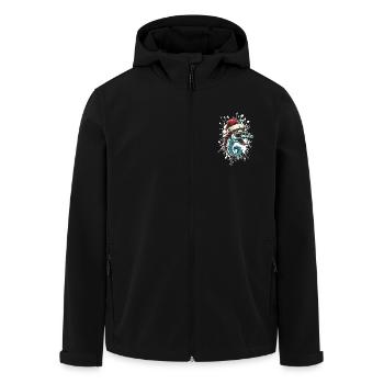 Seahorse Christmas Funny - Men’s Recycled Softshell Jacket by Stanley/Stella - black - Front - AI Model Male 185 light (185cm)