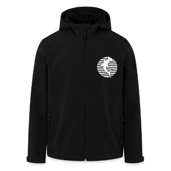 requin-marteau, plongée - Veste softshell homme en polyester recyclé Stanley/Stella - noir - Devant - AI Model Male 185 light (185cm)