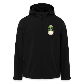 Alien dans la poche Paix Science fiction - Veste softshell homme en polyester recyclé Stanley/Stella - noir - Devant - AI Model Male 185 light (185cm)