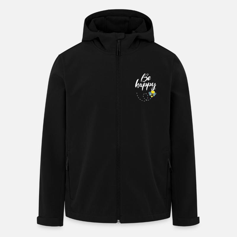 Be Happy Bee - Men’s Recycled Softshell Jacket by Stanley/Stella - black