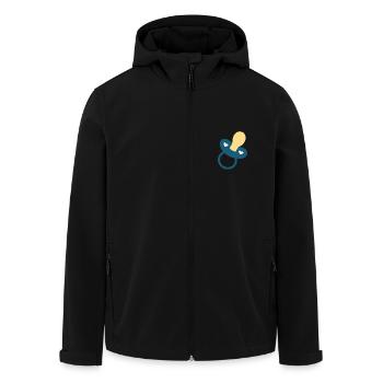 Baby Birth 2026 Gift Gift Idea - Men’s Recycled Softshell Jacket by Stanley/Stella - black - Front - AI Model Male 185 light (185cm)