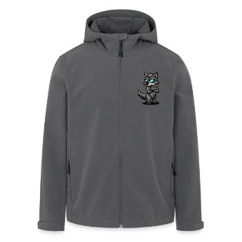 Wolf Cool Comic - Recycelte Männer Softshell-Jacke von Stanley/Stella - Schwarz - Vorne - AI Model Male 185 light (185cm)