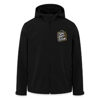 Papa backt das schon - unser backender Papa - Recycelte Männer Softshell-Jacke von Stanley/Stella - Schwarz - Vorne - AI Model Male 185 light (185cm)