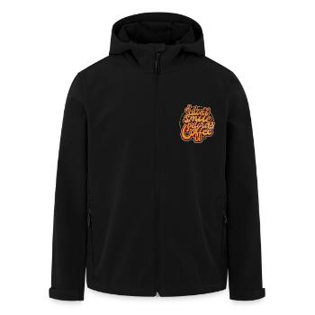 Ich lächele nicht vor dem ersten Kaffee. Lustig - Recycelte Männer Softshell-Jacke von Stanley/Stella - Schwarz - Vorne - AI Model Male 185 light (185cm)
