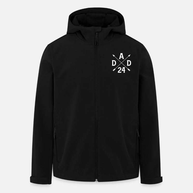 Dad 24 Vater Baby Papa 2024 - Recycelte Männer Softshell-Jacke von Stanley/Stella - Schwarz