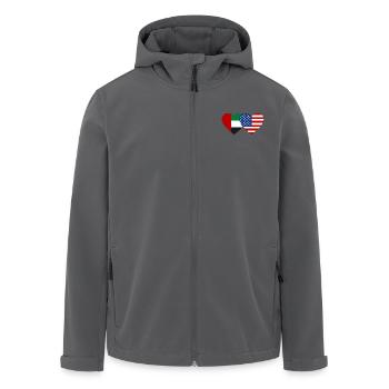 United Arab Emirates USA Flag Heart - Men’s Recycled Softshell Jacket by Stanley/Stella - black - Front - AI Model Male 185 light (185cm)