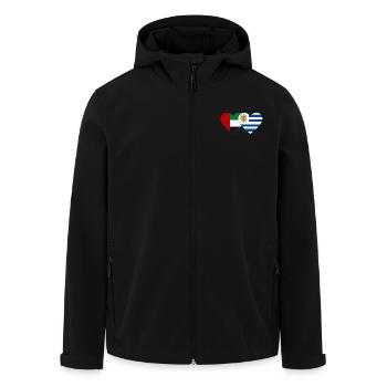 Vereinigte Arabische Emirate Uruguay Flagge Herz - Recycelte Männer Softshell-Jacke von Stanley/Stella - Schwarz - Vorne - AI Model Male 185 light (185cm)