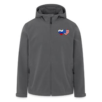 Slowenien USA Flagge Herz - Recycelte Männer Softshell-Jacke von Stanley/Stella - Schwarz - Vorne - AI Model Male 185 light (185cm)