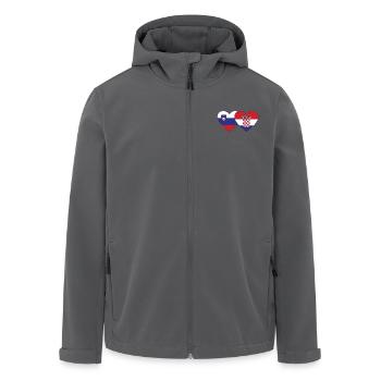 Slowenien Kroatien Flagge Herz - Recycelte Männer Softshell-Jacke von Stanley/Stella - Schwarz - Vorne - AI Model Male 185 light (185cm)