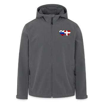 Slovenia Denmark Flag Heart - Men’s Recycled Softshell Jacket by Stanley/Stella - black - Front - AI Model Male 185 light (185cm)
