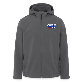 Slowenien Finnland Flagge Herz - Recycelte Männer Softshell-Jacke von Stanley/Stella - Schwarz - Vorne - AI Model Male 185 light (185cm)