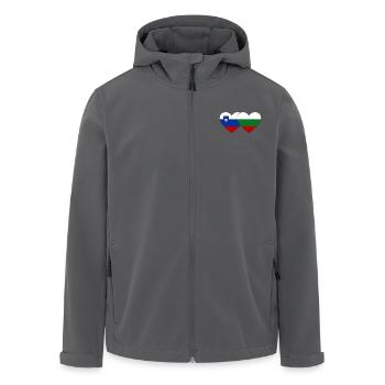 Slovenia Bulgaria Flag Heart - Men’s Recycled Softshell Jacket by Stanley/Stella - black - Front - AI Model Male 185 light (185cm)