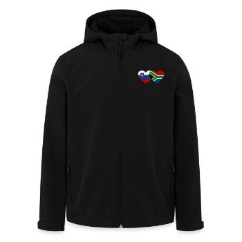 Slovénie Afrique du Sud Drapeau Coeur - Veste softshell homme en polyester recyclé Stanley/Stella - noir - Devant - AI Model Male 185 light (185cm)