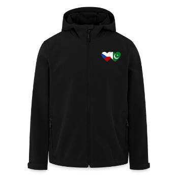 République tchèque Pakistan Drapeau Coeur - Veste softshell homme en polyester recyclé Stanley/Stella - noir - Devant - AI Model Male 185 light (185cm)
