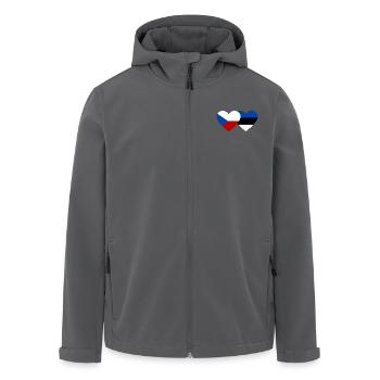 Tschechien Estland Flagge Herz - Recycelte Männer Softshell-Jacke von Stanley/Stella - Schwarz - Vorne - AI Model Male 185 light (185cm)