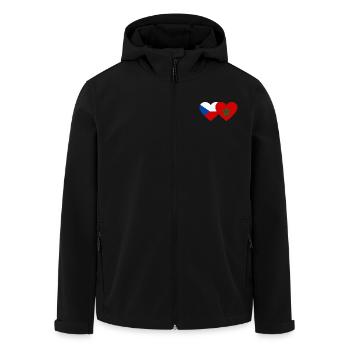 Tschechien Marokko Flagge Herz - Recycelte Männer Softshell-Jacke von Stanley/Stella - Schwarz - Vorne - AI Model Male 185 light (185cm)