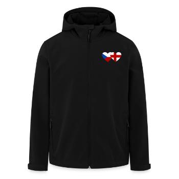 Tschechien England Flagge Herz - Recycelte Männer Softshell-Jacke von Stanley/Stella - Schwarz - Vorne - AI Model Male 185 light (185cm)