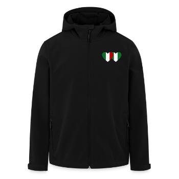 Italy Nigeria Flag Heart - Men’s Recycled Softshell Jacket by Stanley/Stella - black - Front - AI Model Male 185 light (185cm)