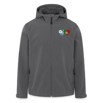 Uruguay Portugal Flagge Herz - Recycelte Männer Softshell-Jacke von Stanley/Stella - Schwarz - Vorne - AI Model Male 185 light (185cm)