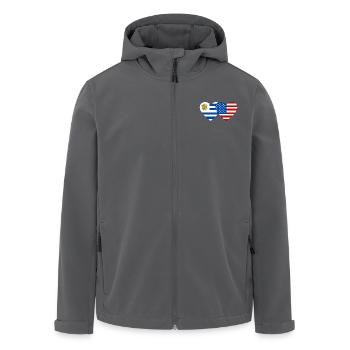 Uruguay USA Flagge Herz - Recycelte Männer Softshell-Jacke von Stanley/Stella - Schwarz - Vorne - AI Model Male 185 light (185cm)