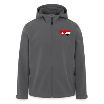 Switzerland Egypt Flag Hands Heart Shape - Men’s Recycled Softshell Jacket by Stanley/Stella - black - Front - AI Model Male 185 light (185cm)