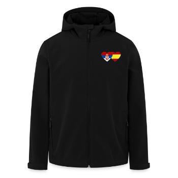 Serbie Espagne Drapeau Mains Coeur Forme - Veste softshell homme en polyester recyclé Stanley/Stella - noir - Devant - AI Model Male 185 light (185cm)