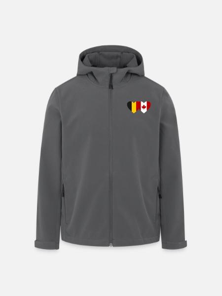 Belgium Canada Flag Heart - Men’s Recycled Softshell Jacket by Stanley/Stella - black