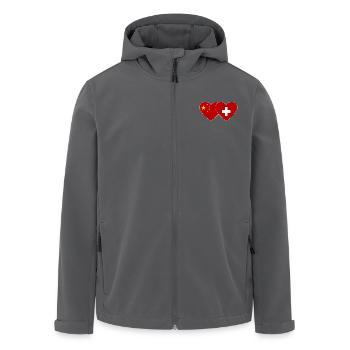 China Switzerland Flag Hands Heart Shape - Men’s Recycled Softshell Jacket by Stanley/Stella - black - Front - AI Model Male 185 light (185cm)
