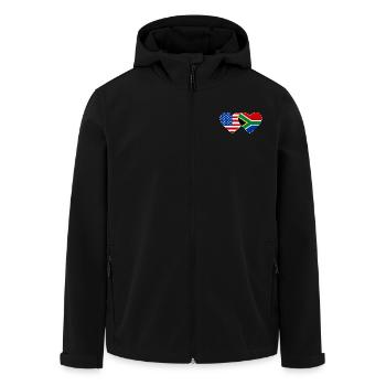 États-Unis, Afrique du Sud, drapeau, forme de coeur - Veste softshell homme en polyester recyclé Stanley/Stella - noir - Devant - AI Model Male 185 light (185cm)